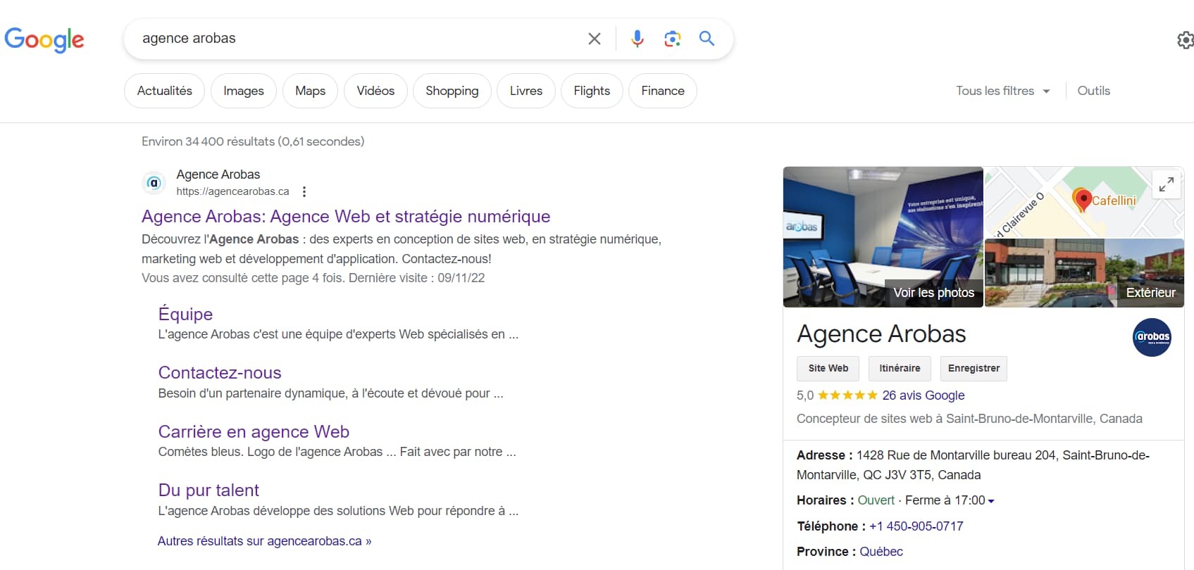 Google my Business Agence Arobas